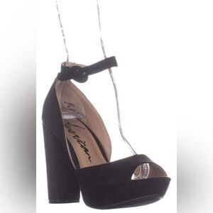 Black Suede American Rag Areeta Chunky Heels